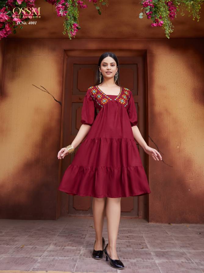 Cherry Vol 04 By Ossm Rayon Designer Embroidery Kurtis Wholesale Clothing Suppliers In India